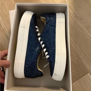 Betsey Johnson Navy Glitter Sneakers